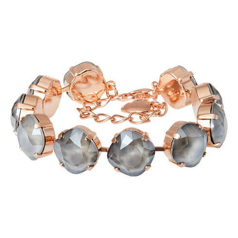 Браслет "Apžilbinošs Mirdzums IV (Темно-серый)" с кристаллами Swarovski™